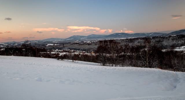 Panorama ponad doliną Głogoczówki