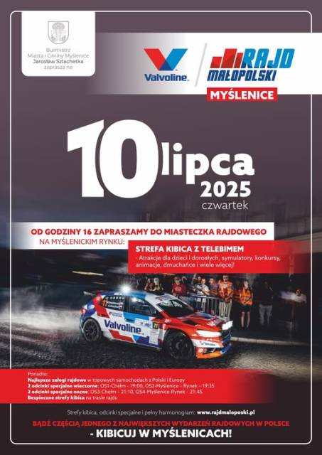 Valvoline Rajd Małopolski 2025- 10 lipca Myślenice